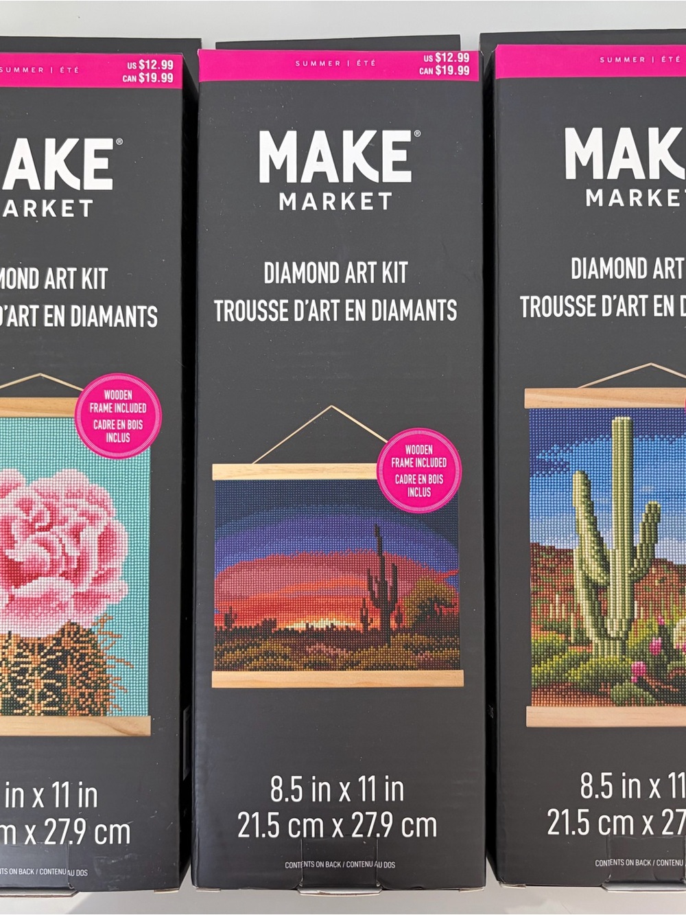 Lot of 3 NEW Make Market Diamond Art Kits - sunset desert cactus themed 🌵
